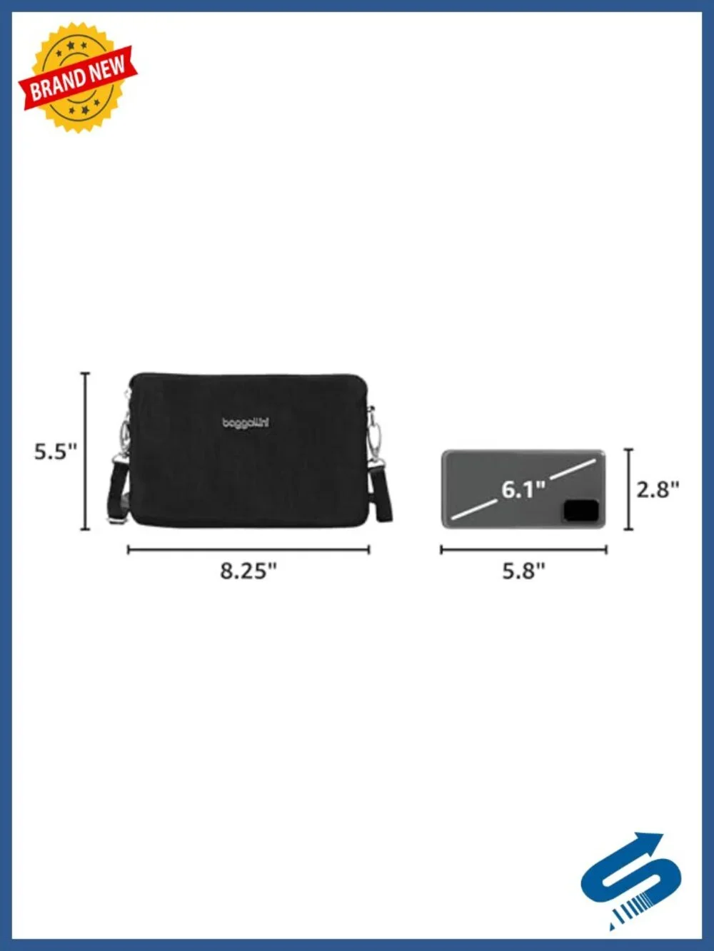 Convertible RFID Wristlet Crossbody Bag - Phone Pocket, Machine Washable